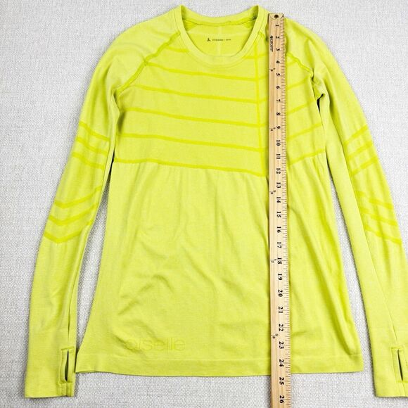 Oiselle Birds Of A Feather Top Size Small Long Sleeve Active Seamless Lime Green - Picture 12 of 12